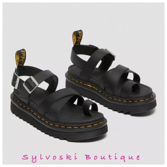 🔥 DR MARTENS AVRY HYDRO LEATHER STRAP SANDALS NWT - Picture 2 of 9